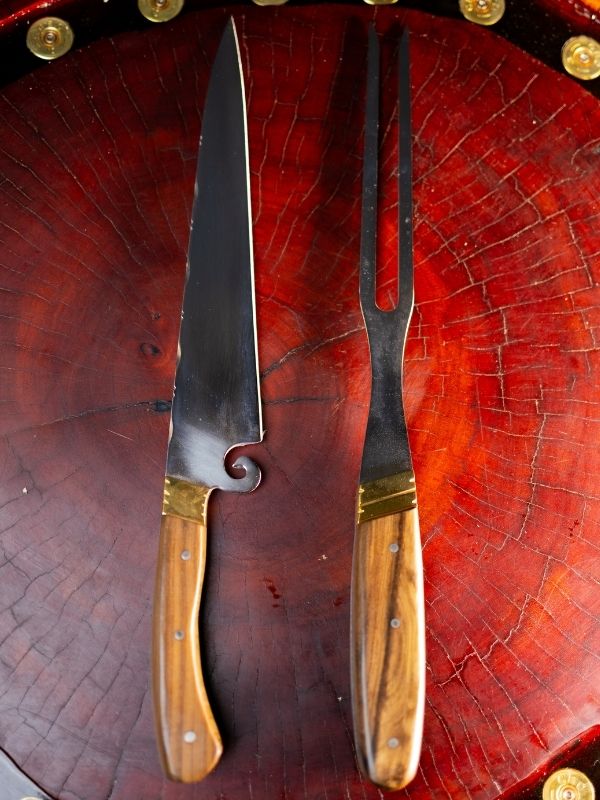 Kit Churrasco Cabo Resinado - Lâmina e Cabo Madeira Personalizado