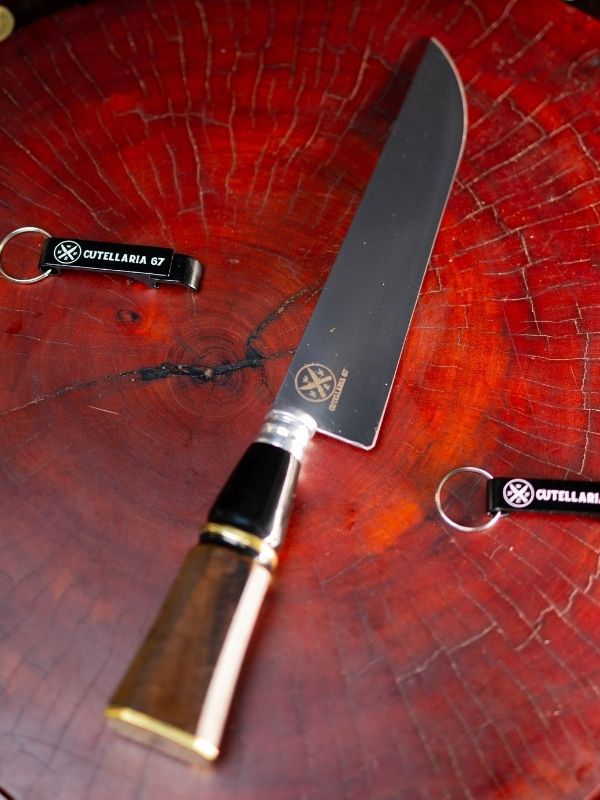 Faca Picanheira Slim 8 Polegadas - Cabo Personalizado Madeira e Preto
