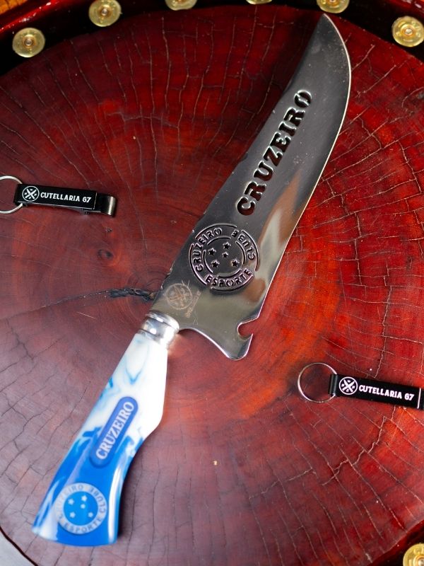 Faca Picanheira Time - Cruzeiro Lâmina Personalizada
