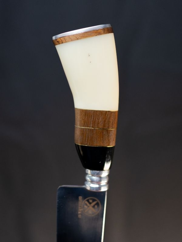 Faca Picanheira Slim 8 Polegadas - Cabo Madeira, Preto e Osso Branco
