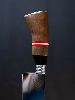 Faca Picanheira Slim 10 Polegadas - Cabo Madeira, Preto e Vermelho c/Listra Branca