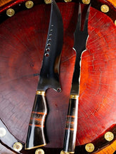 Kit Churrasco Cabo Resinado - Cabo Personalizado Preto c/Listras Laranja
