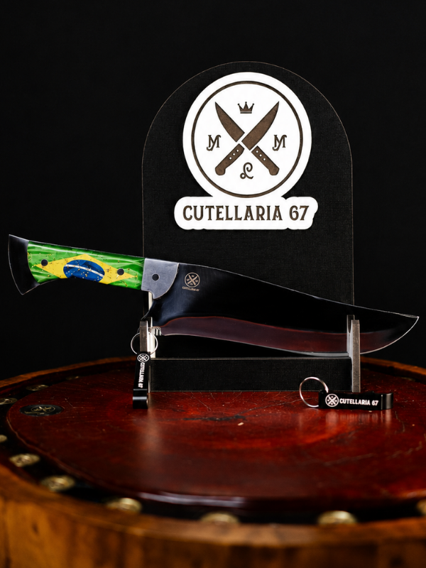 Faca Picanheira Brasil - Cabo Aço Bandeira Brasil