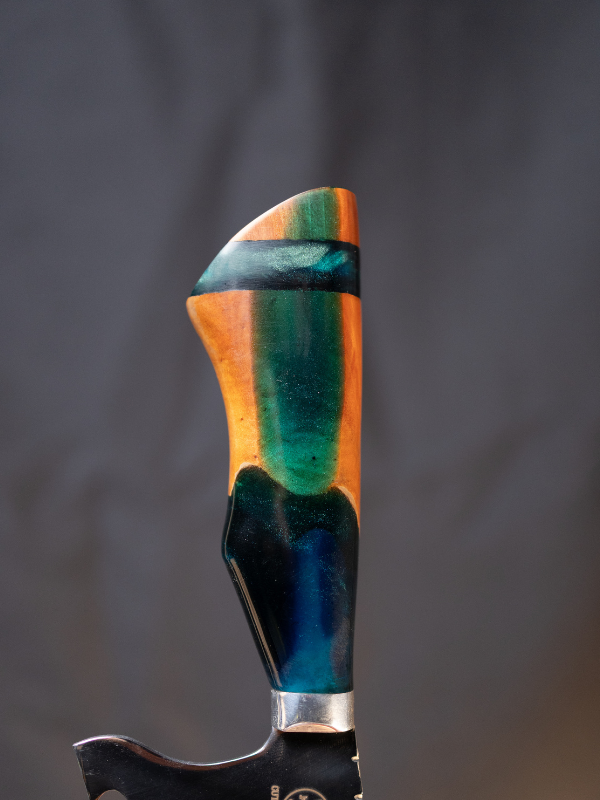 Faca Picanheira Cabo Resinado - Cabo Colorido Verde, Laranja e Azul